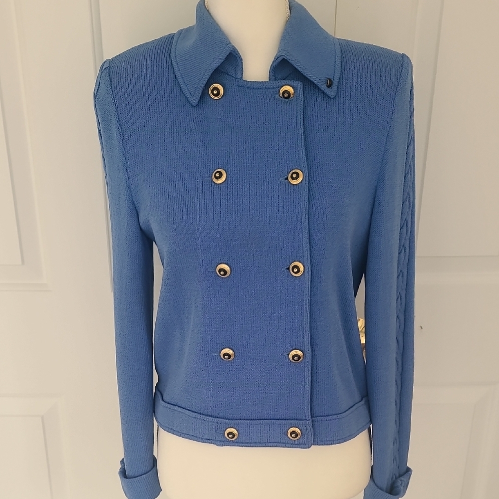 St. John Collection Blue Knit Jacket